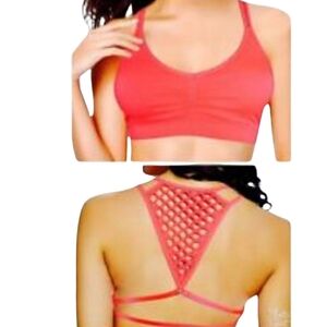 Victoria Secret Bralette Mesh Racerback Unlined Strappy Stretch Size S